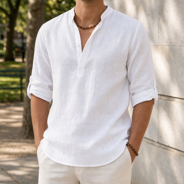 Begur Linen Henley Shirt