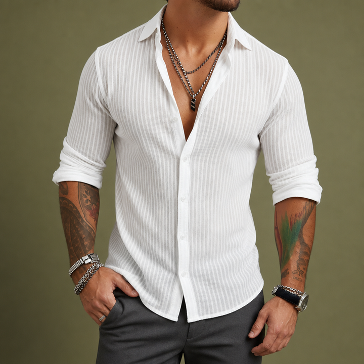 Caceres Striped Lapel Shirt