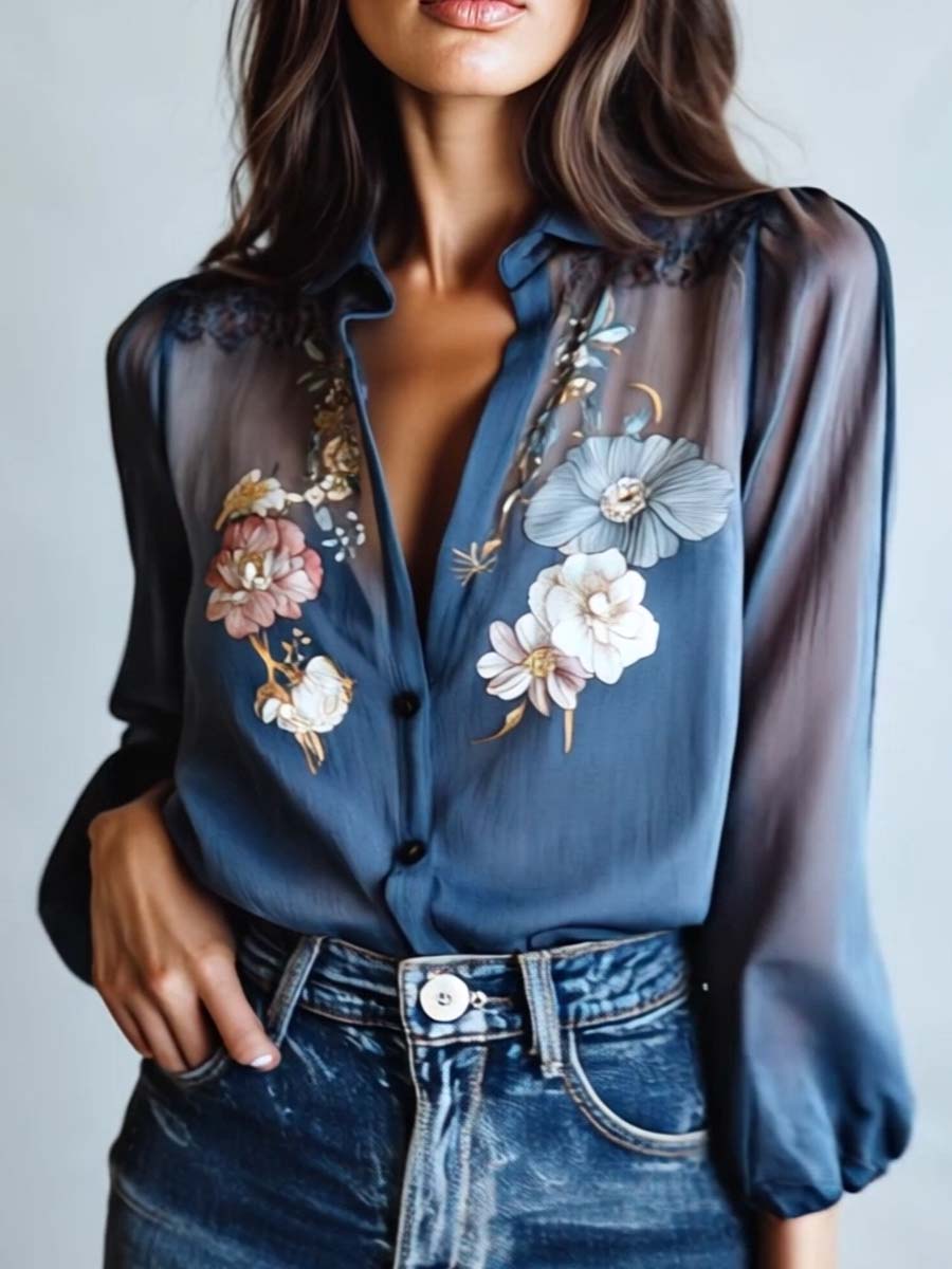 Floral Boho Chic Women's Blouse - Elena Harper