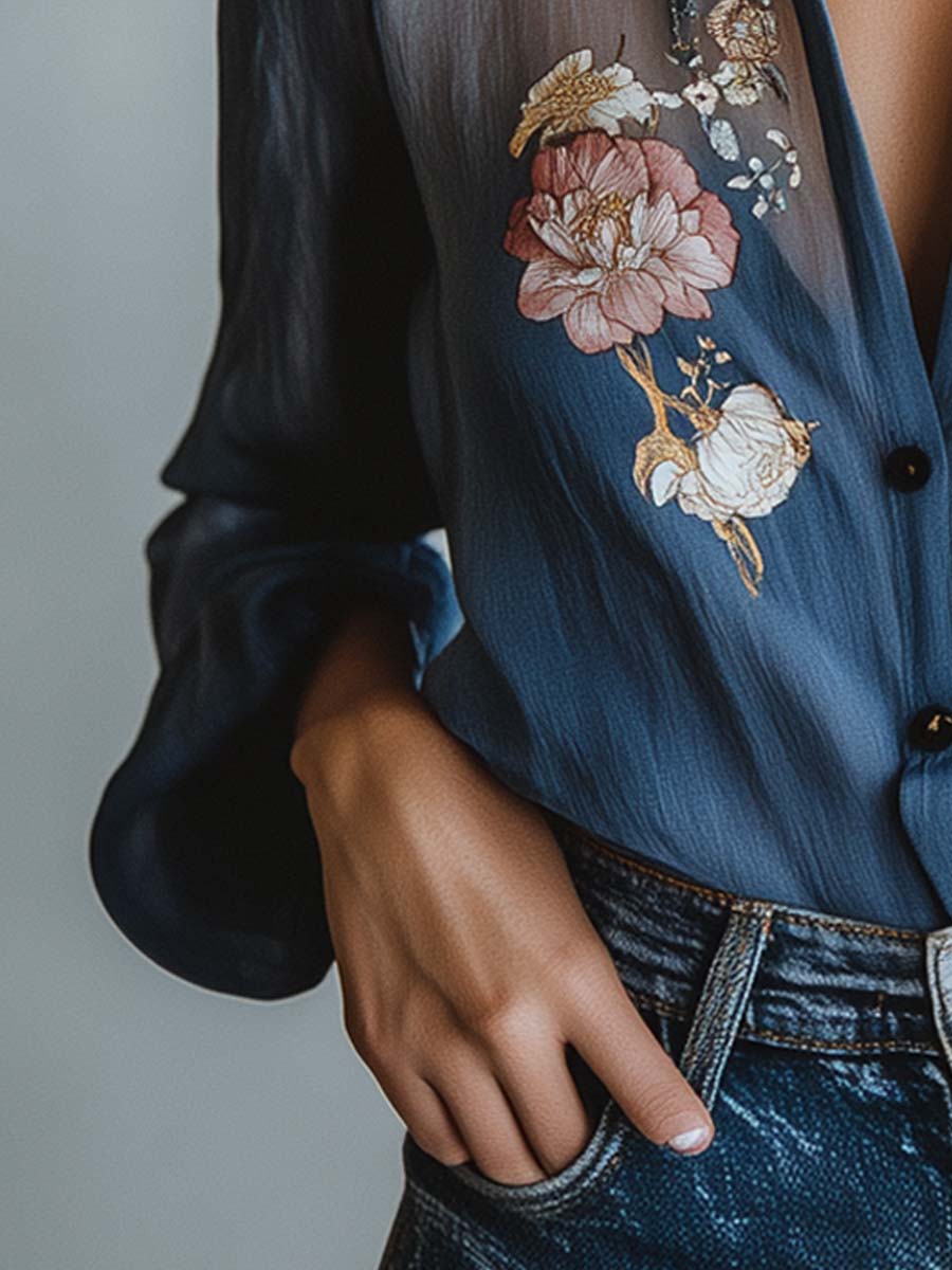 Floral Boho Chic Women's Blouse - Elena Harper