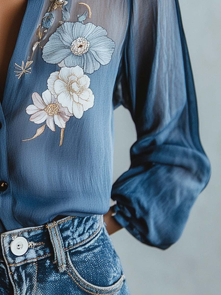 Floral Boho Chic Women's Blouse - Elena Harper