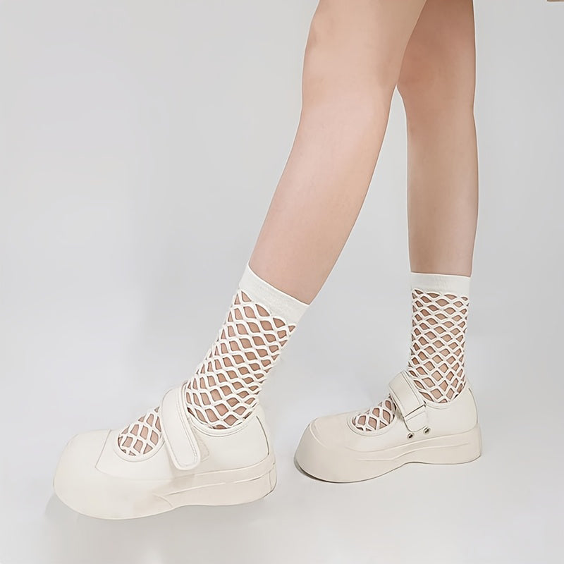Solid Openwork Socks