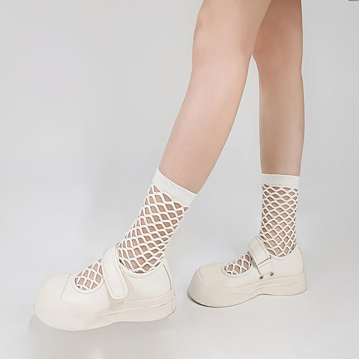 Solid Openwork Socks