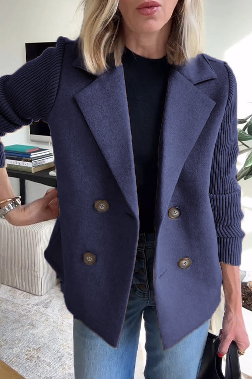 Lenora Chic Premium Knit Sleeve Blazer, view 8 - Elena Harper