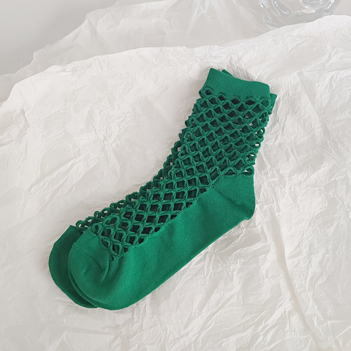 Solid Openwork Socks