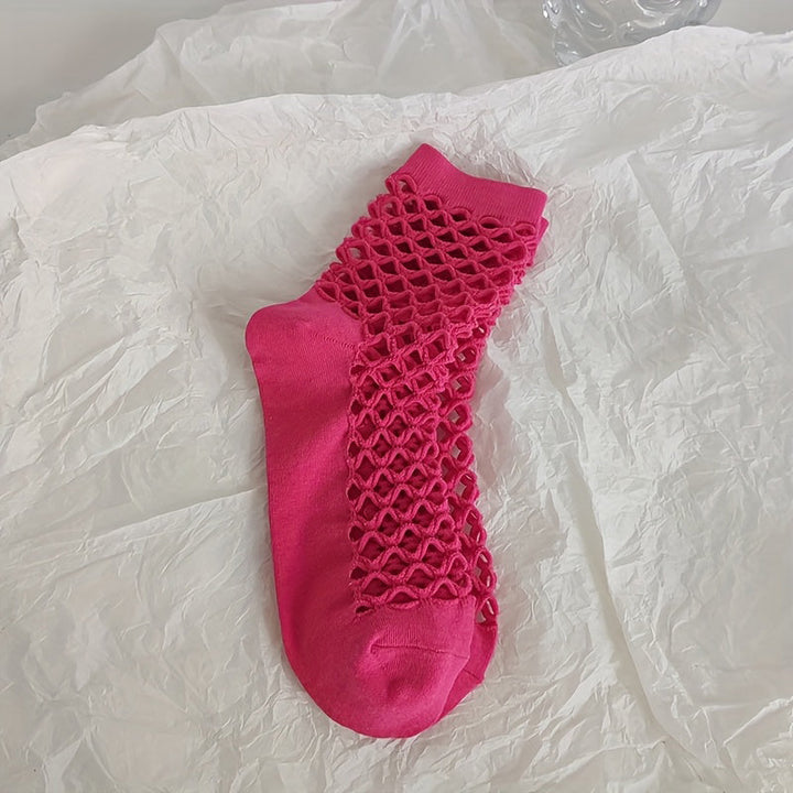 Solid Openwork Socks