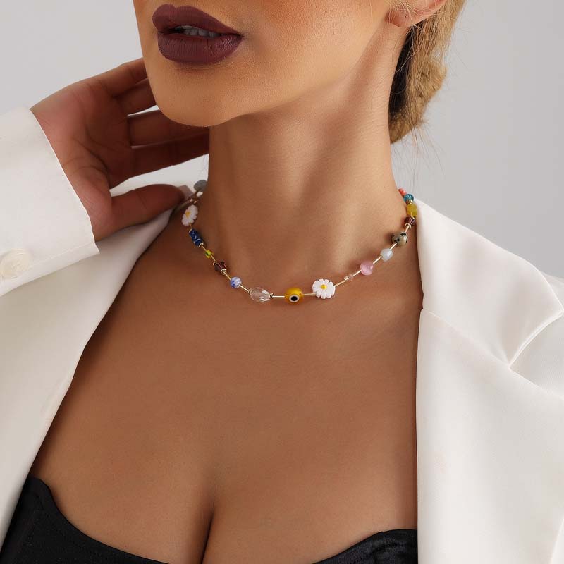 Bohemian Colored Pearl Necklace