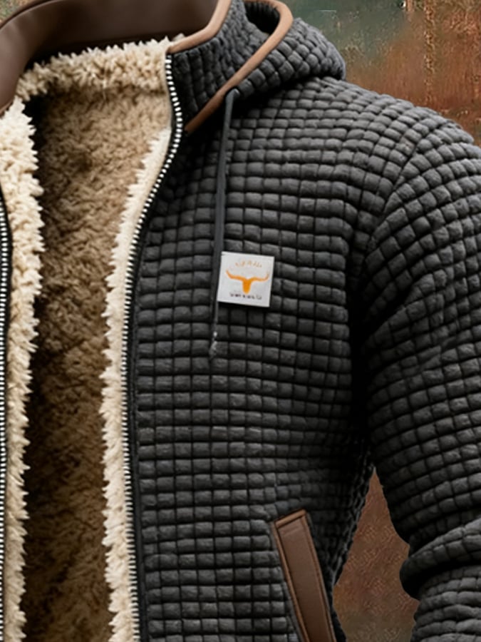Olivier - Chic Textured Sherpa-Lined Jacket