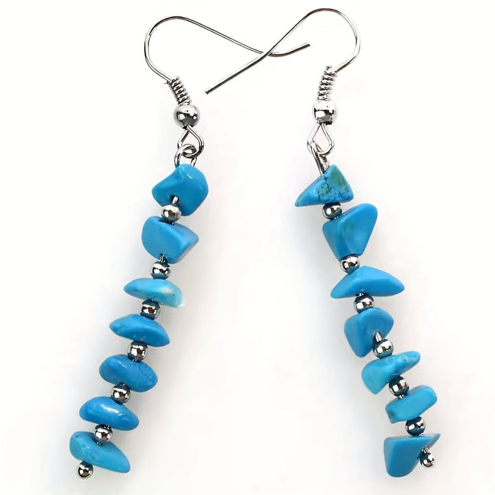 Boho Colorful Natural Gemstone Drop Earrings - Elena Harper