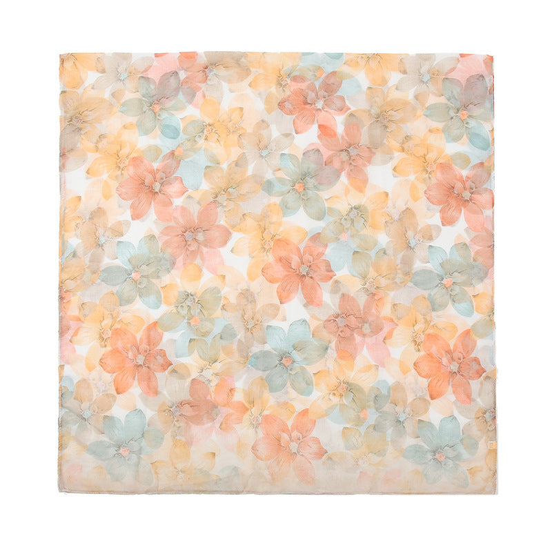 Vintage Floral Print Scarf