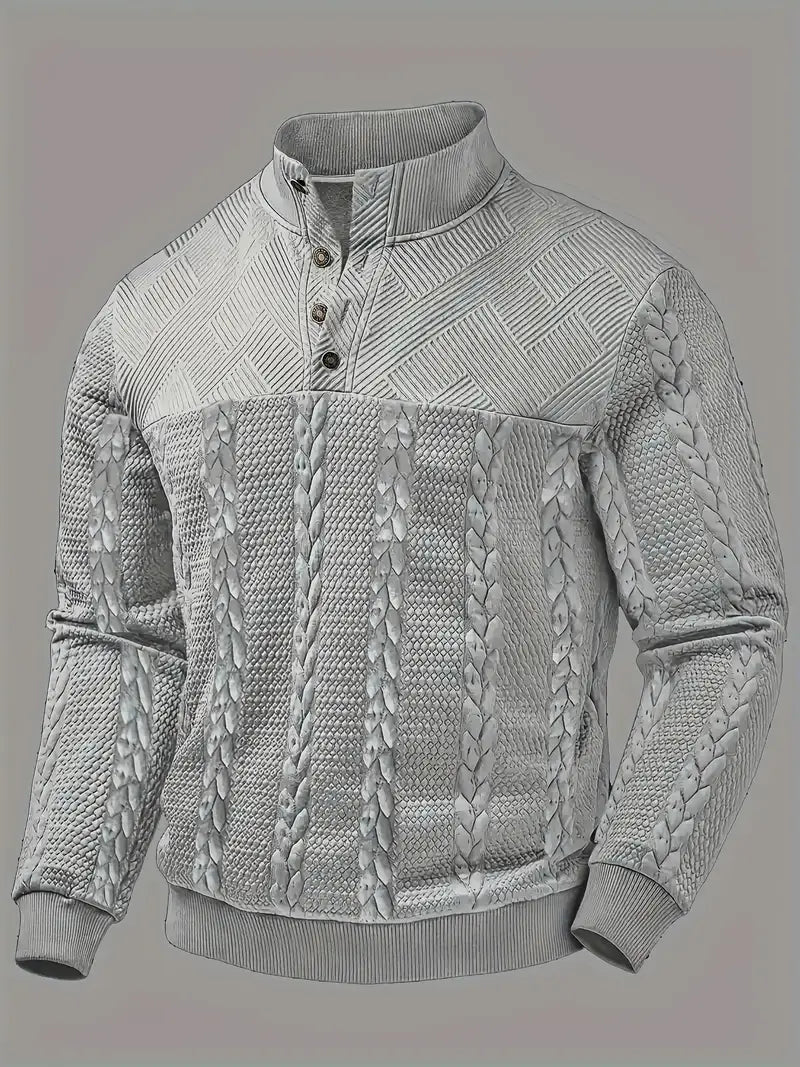 MASON – TEXTURED BUTTON-UP KNIT SWEATER