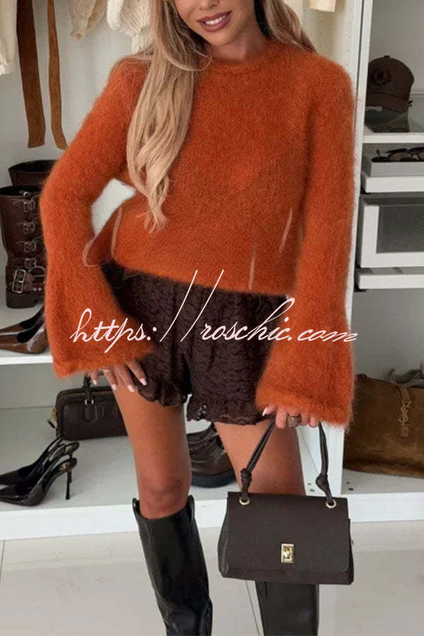 Elena Flared-Sleeve Mohair Sweater