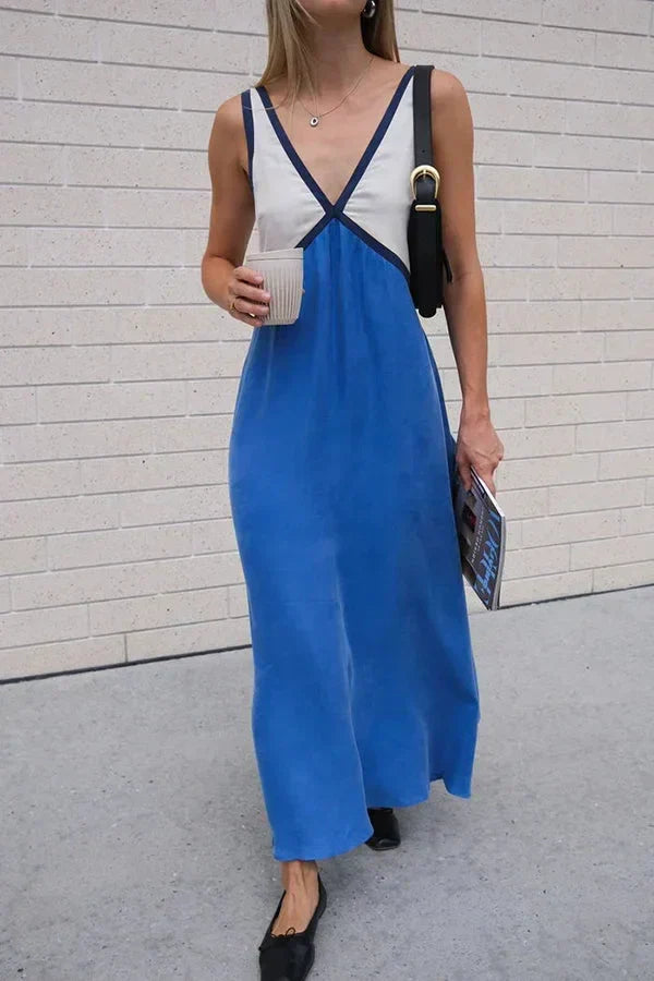Rosalind Hawke | Maxi Dress With Colorblock V-Neck For Women