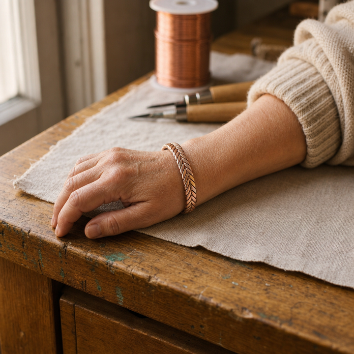 Copse Copper Bracelet, view 2 - Elena Harper