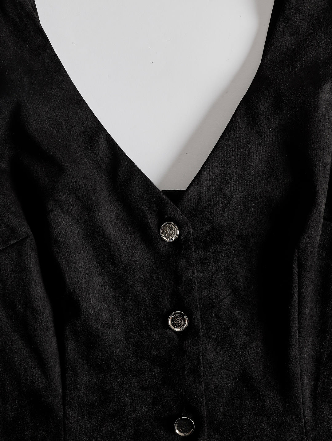 Western Retro Tassel Black Sleeveless V-Neck Faux Suede Mini Dress, view 9 - Elena Harper