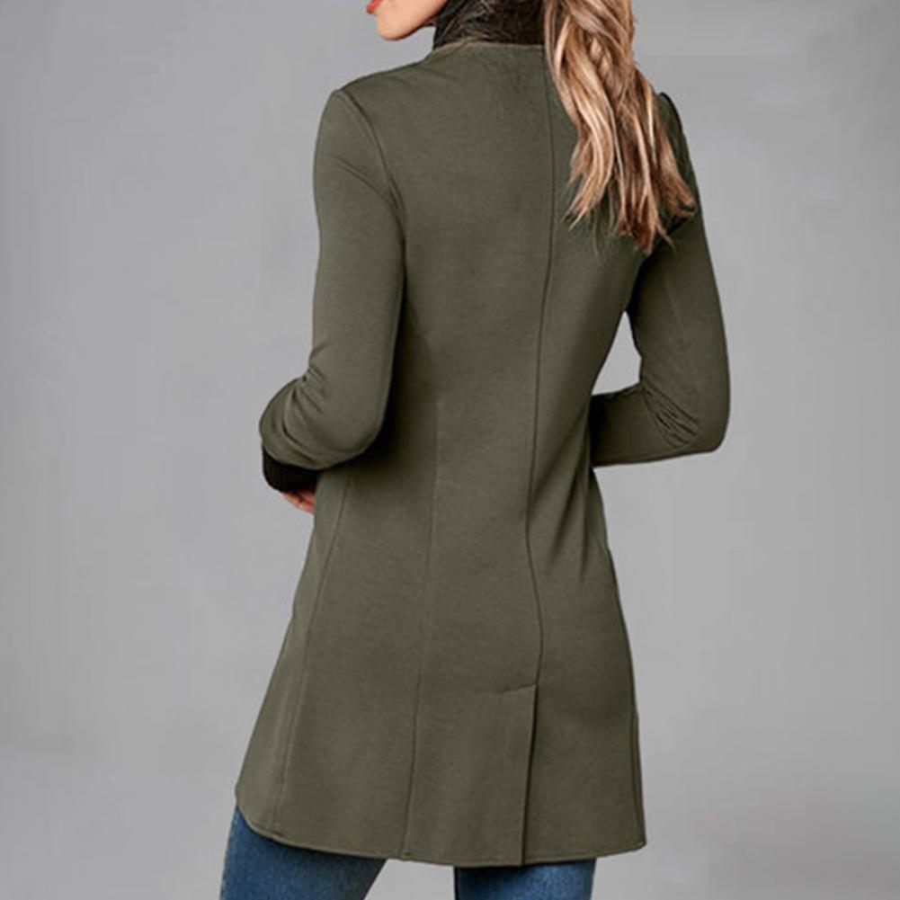 Women's Jacket with Long Sleeves, Stand-Up Collar, and Buttons