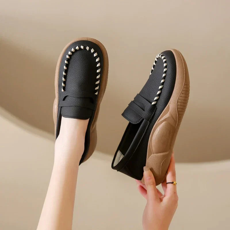Siena Comfortable Leather Correction Slippers, view 5 - Elena Harper