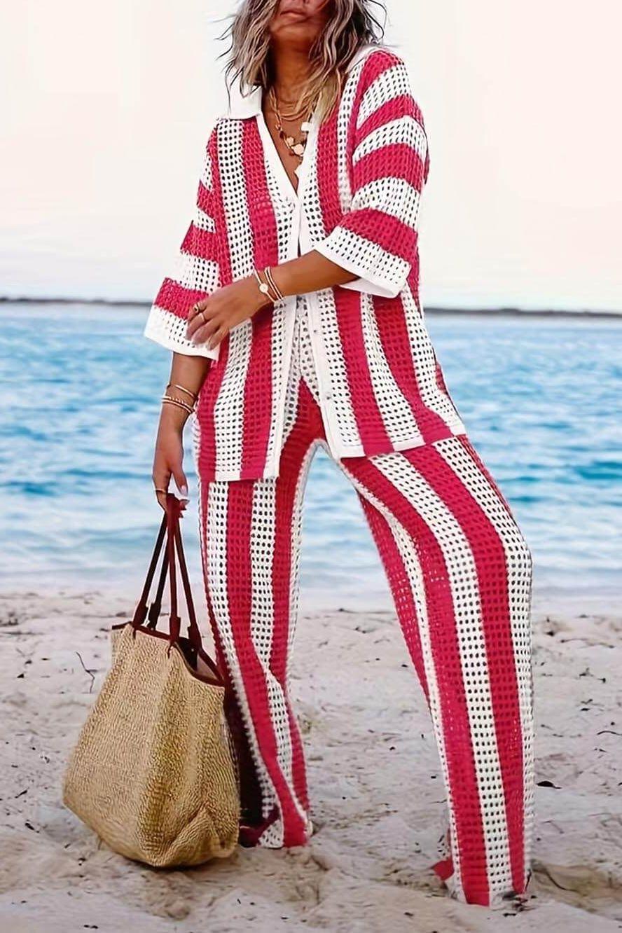 Amelia Striped Set Elegant & Comfortable - Elena Harper