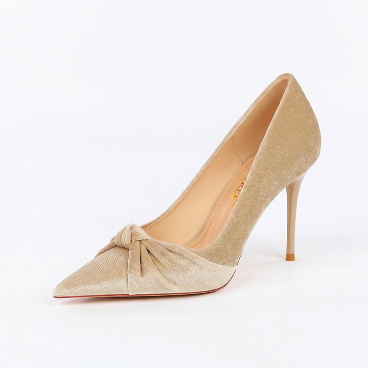 Apricot Pointed Toe Stiletto Heels Party