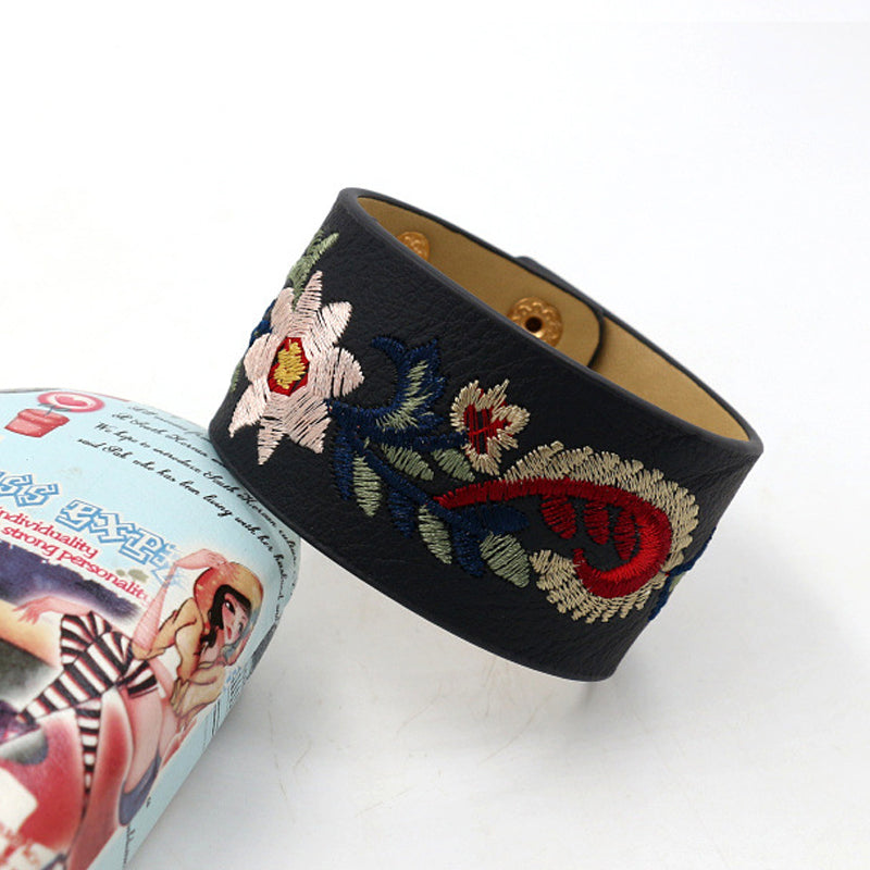 Vintage Bohemian Floral Bracelet, view 2 - Elena Harper