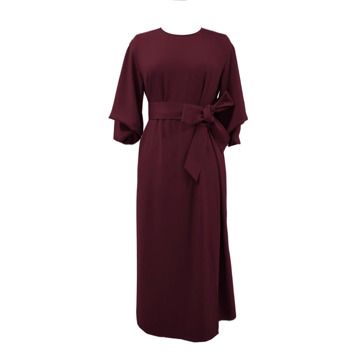 Elegant Dress with Puff Sleeves
