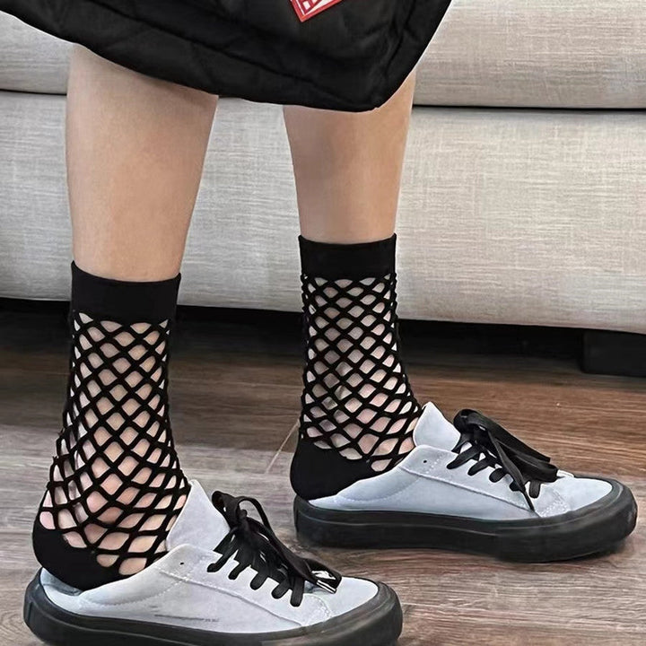 Solid Openwork Socks