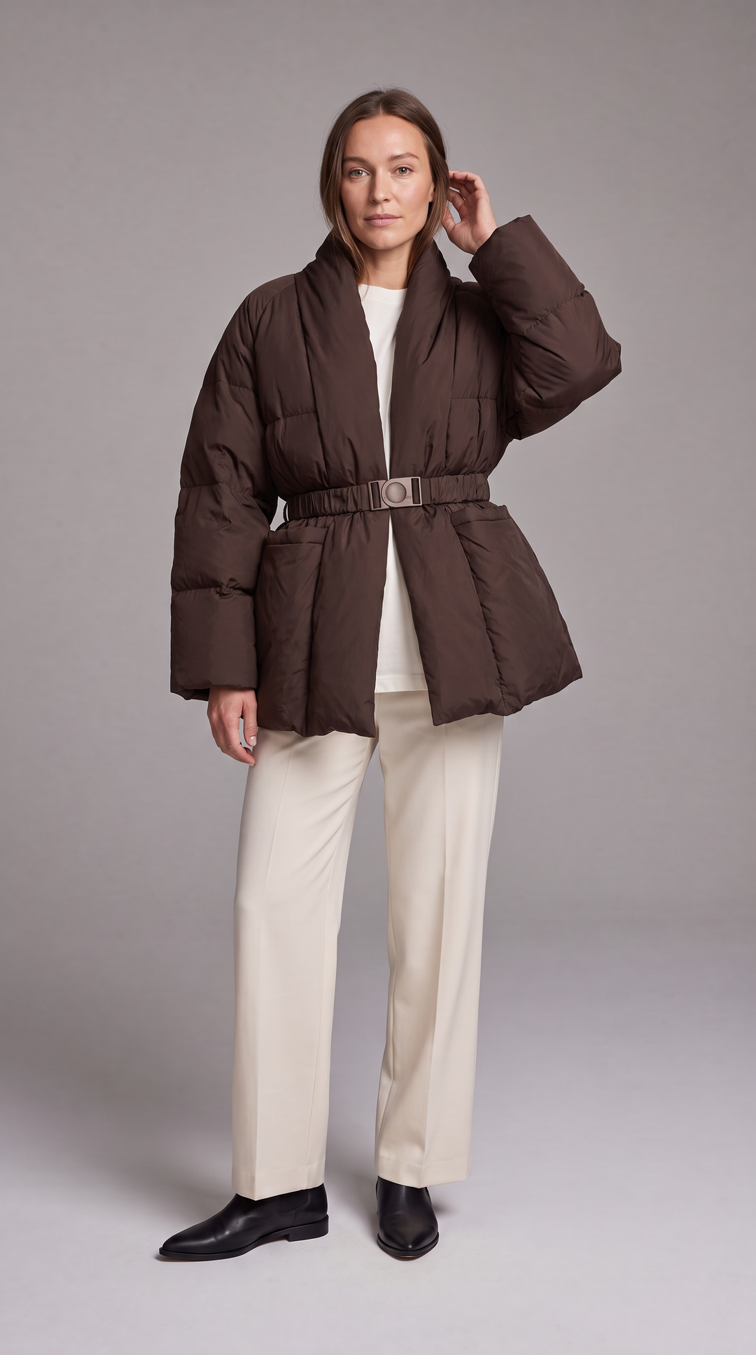 Belted Puffer Coat Winter Style