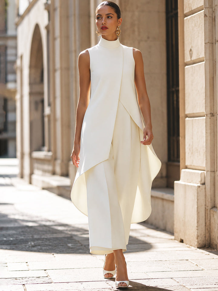 Everly Wide Leg Two Piece Suit with Tailored Minimalist Lines for Women - Elena Harper