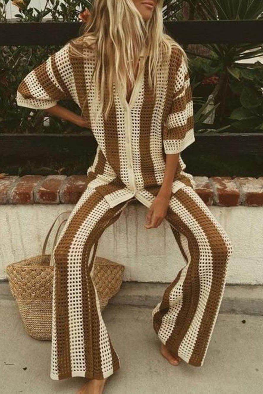 Amelia Striped Set Elegant & Comfortable - Elena Harper