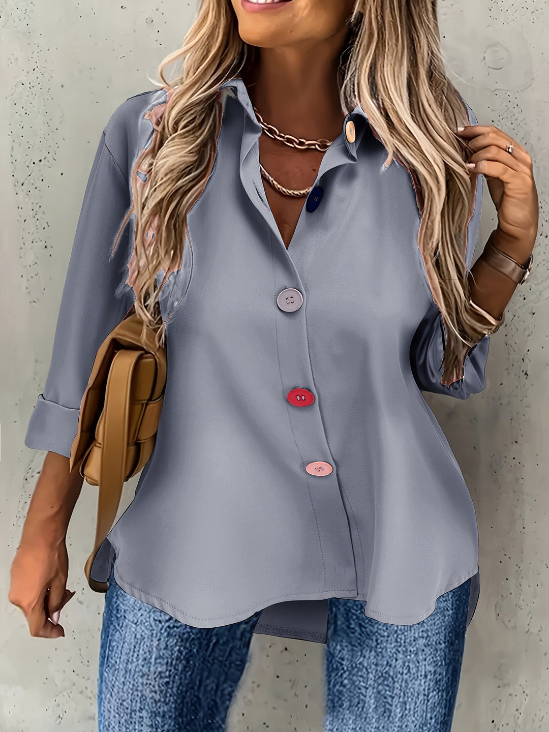 CHIC BLOUSE WITH BUTTONS FOR WOMEN