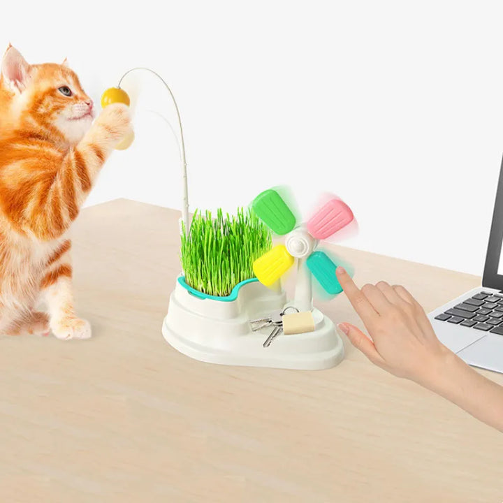 Interactive Cat Windmill Toy for Mental Stimulation