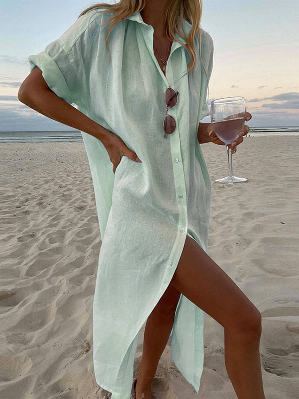 Concept Simple Maxi Shirt Dress - Elena Harper