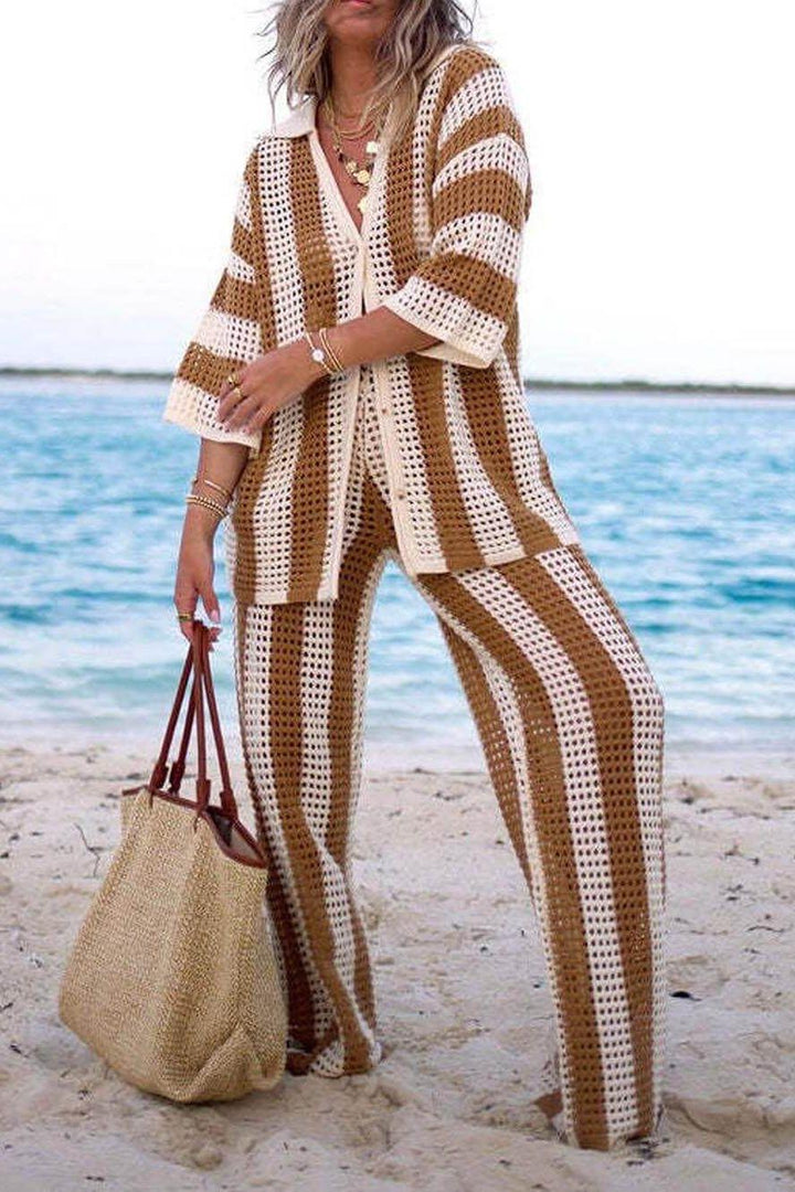 Amelia Striped Set Elegant & Comfortable - Elena Harper