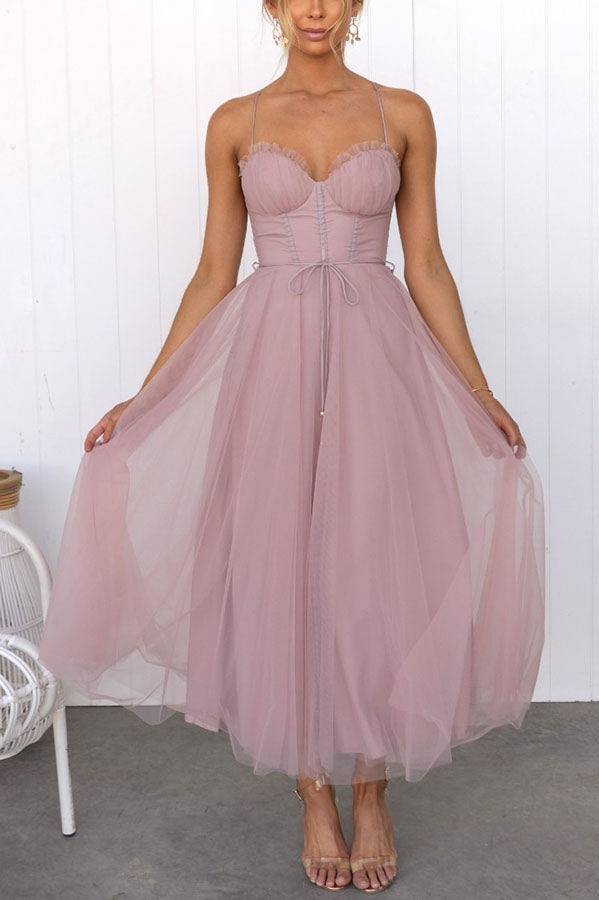 Elegant Long Dress with Bustier Flowing Ceremony Dress - Elena Harper