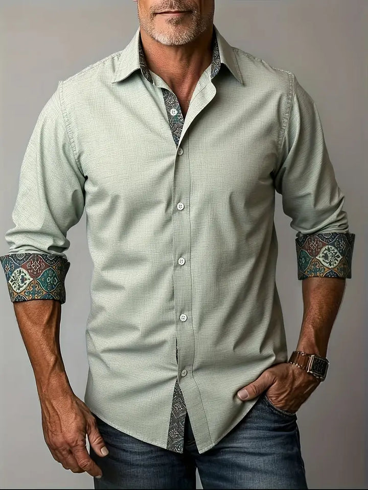 Teodoro Long-Sleeve Shirt with Buttons, view 2 - Elena Harper