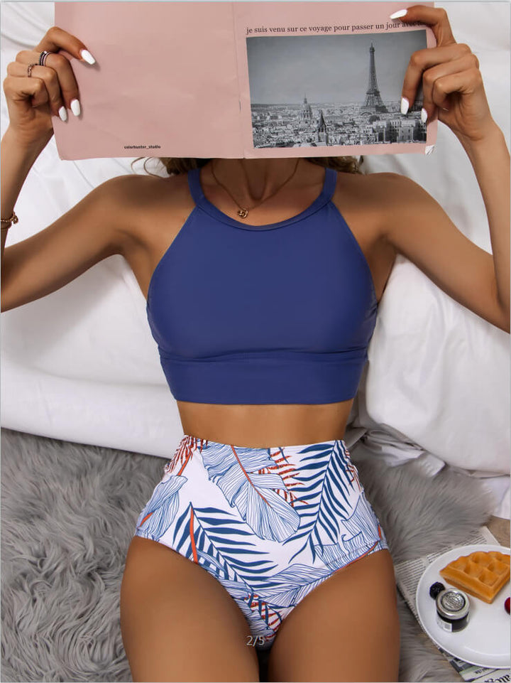 Justina® | High-waisted bikini top with drawstring closure