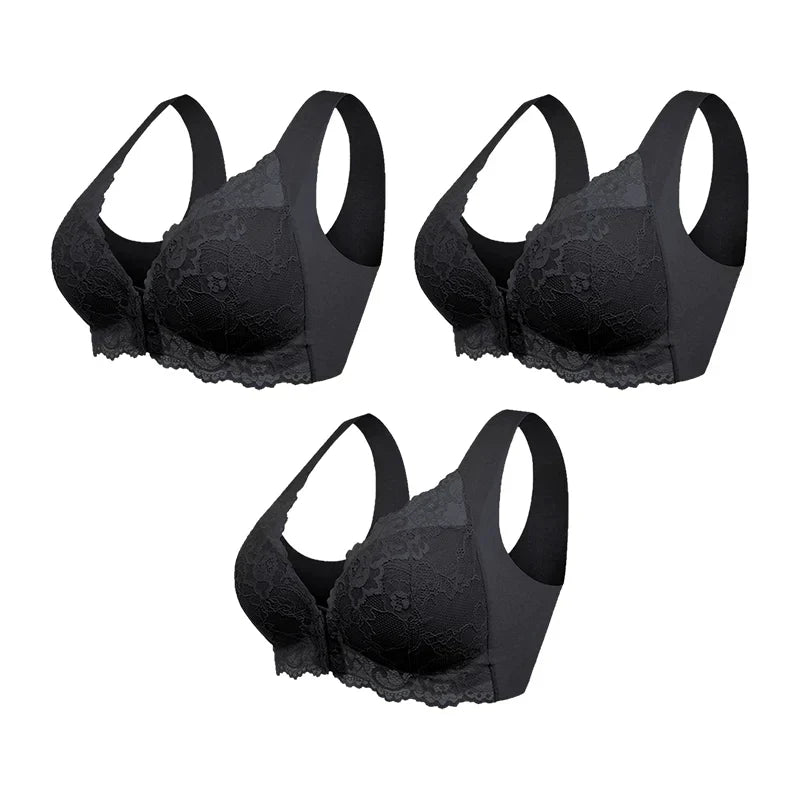 (PACK OF 3) Wireless Shaping Bra with Front Closure - Elena Harper