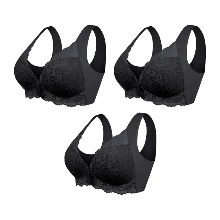(PACK OF 3) Wireless Shaping Bra with Front Closure - Elena Harper