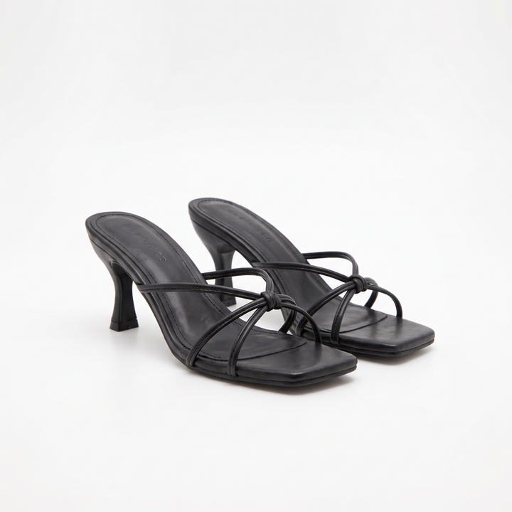 Cross Strap Kitten Heel Sandals