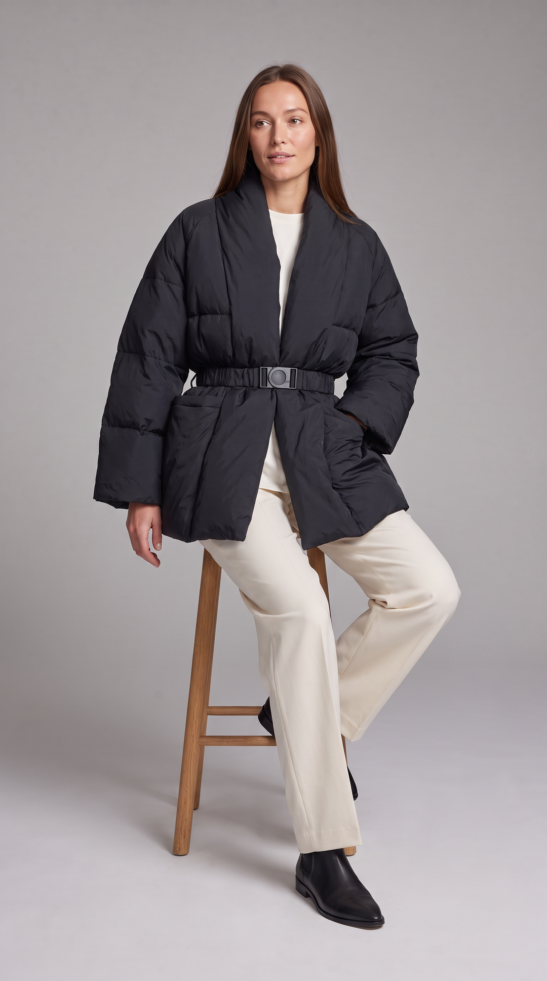 Belted Puffer Coat Winter Style