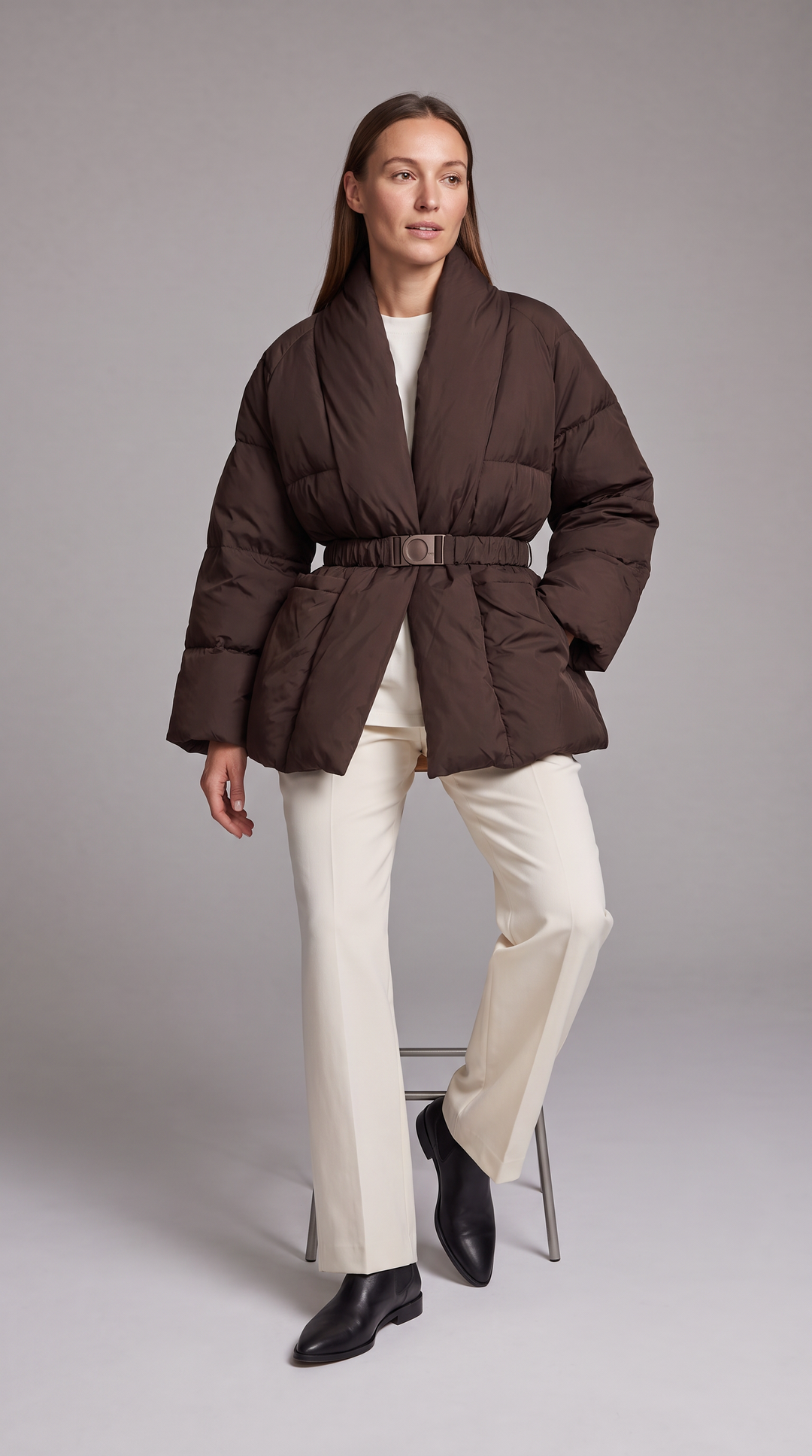 Belted Puffer Coat Winter Style