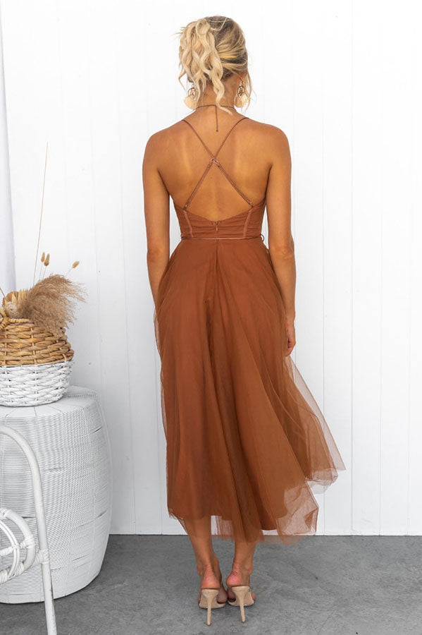 Elegant Long Dress with Bustier Flowing Ceremony Dress - Elena Harper