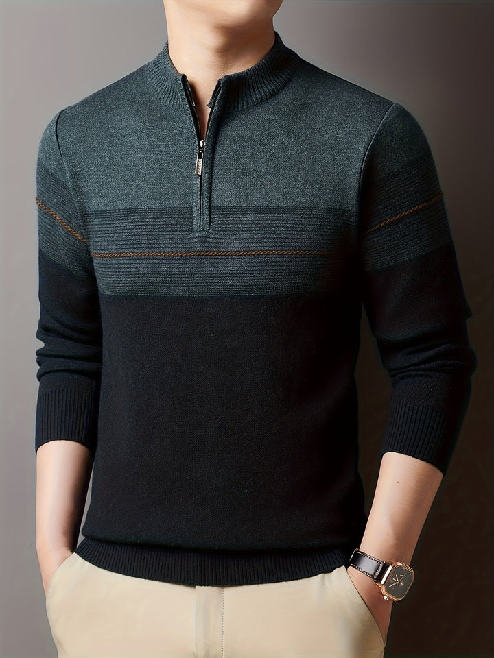 Barrett | Men's Refined Quarter-Zip Sweater with Fine Knit Face