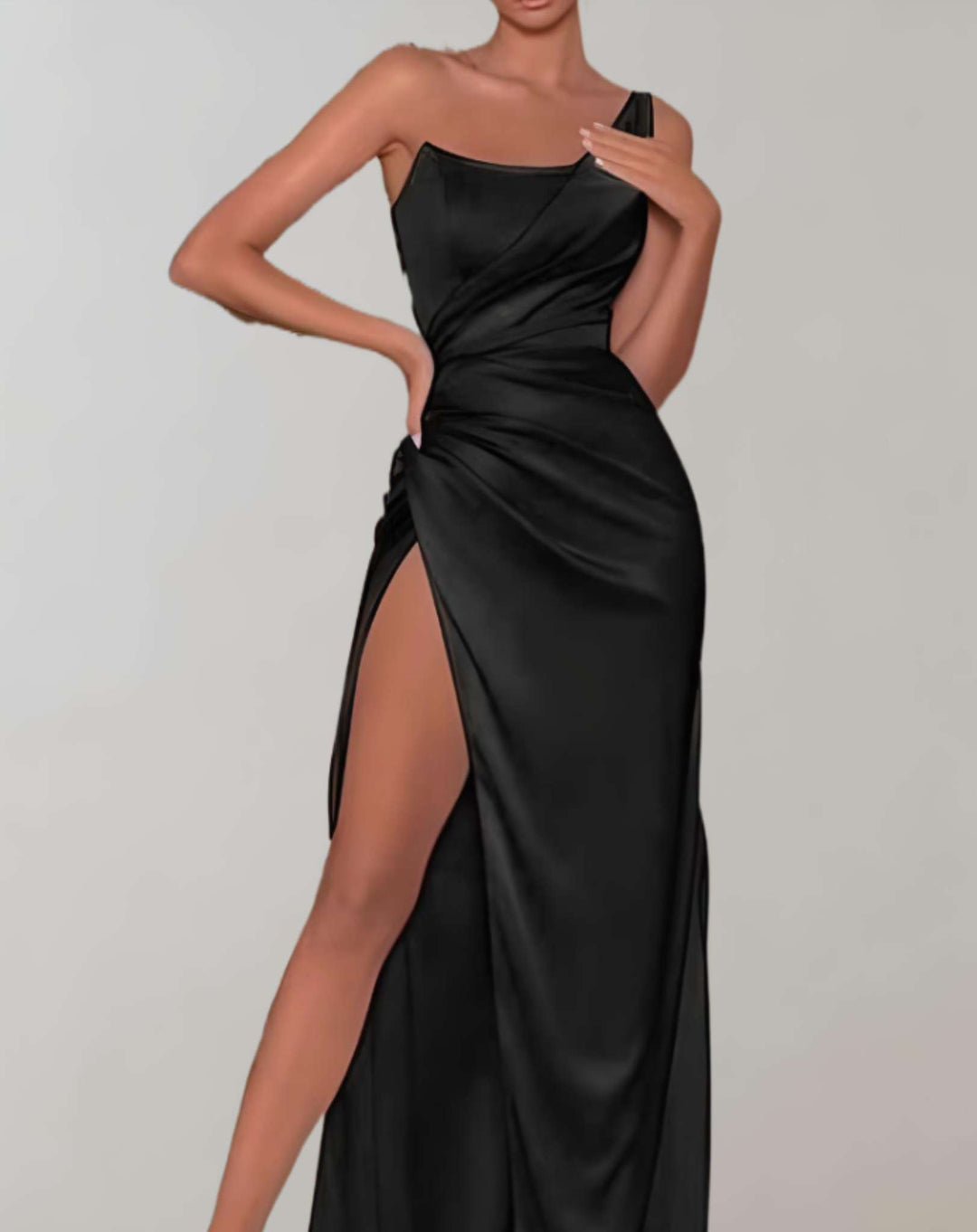 One Shoulder Figure Hugging Evening Dress