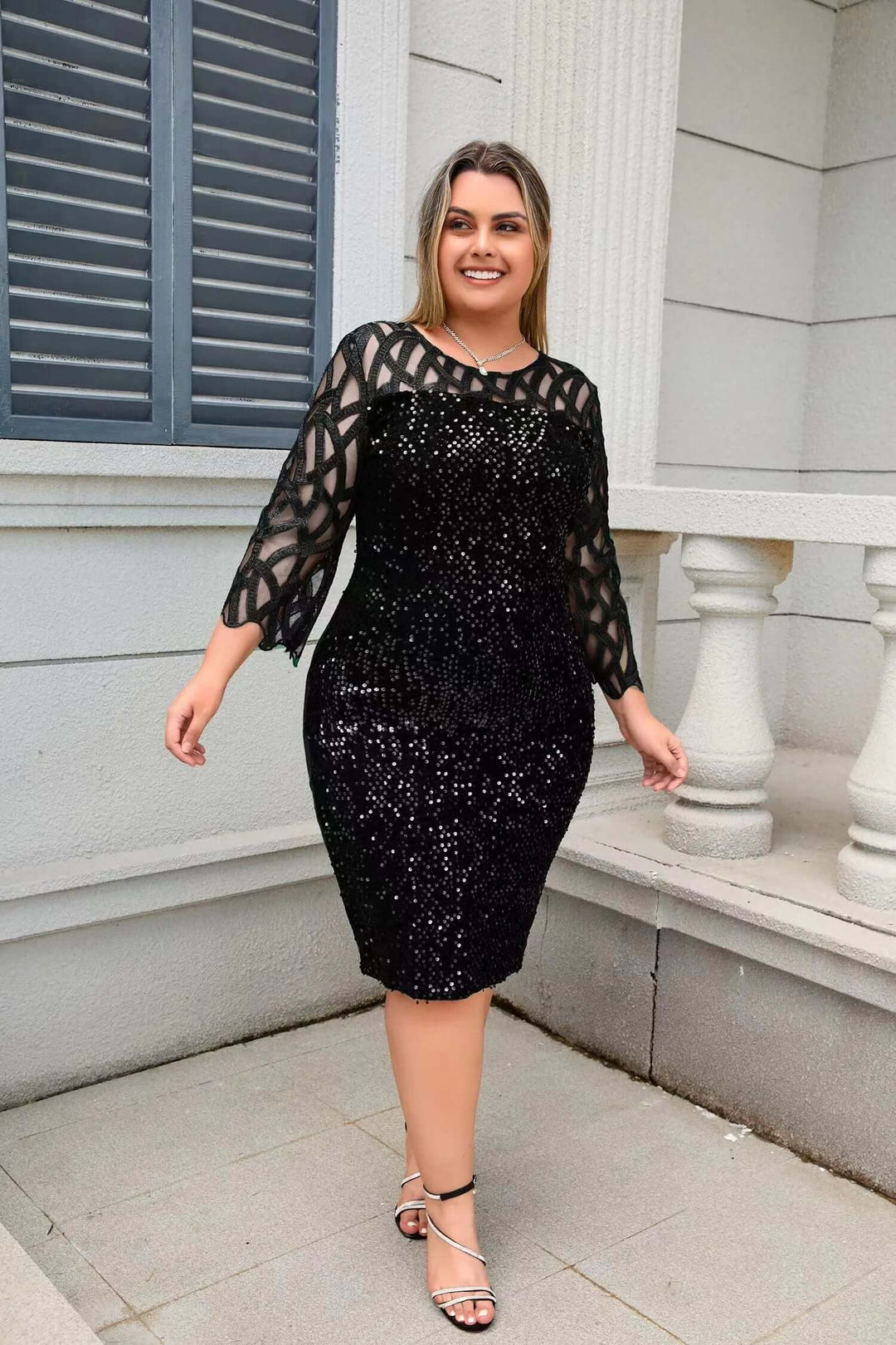 Women's Sequin Lace Dress