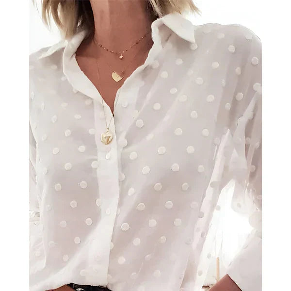 Laurien – Elegant Blouse with Polka Dots