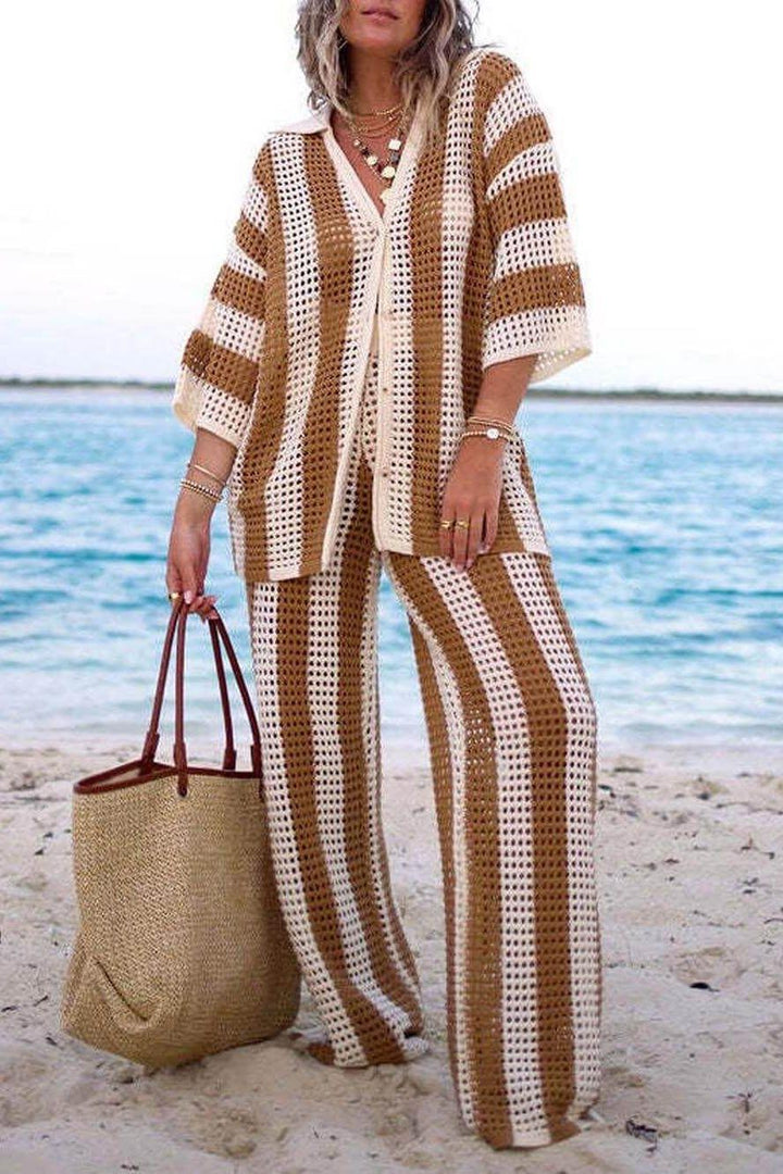 Amelia Striped Set Elegant & Comfortable - Elena Harper
