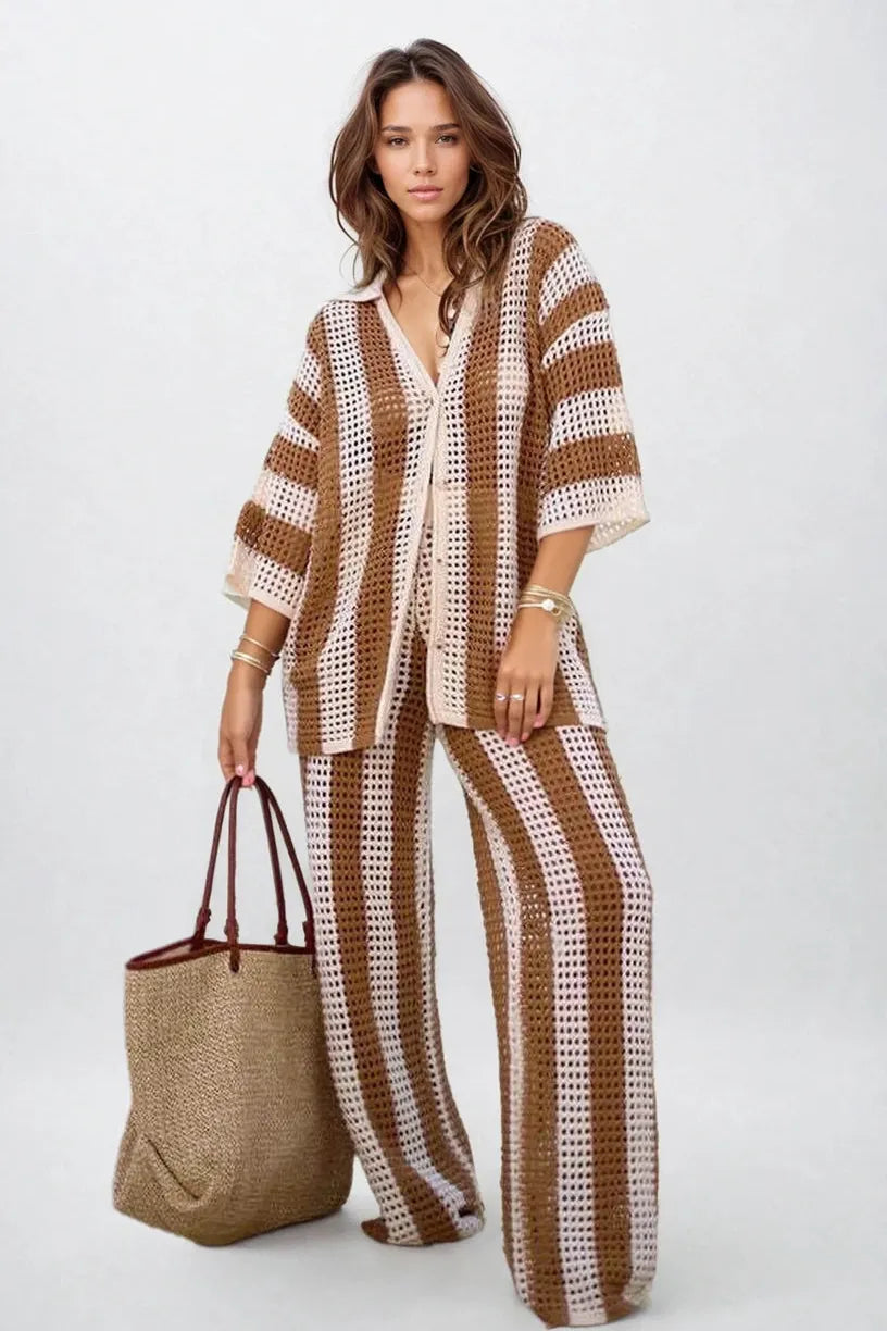 Amelia Striped Set Elegant & Comfortable - Elena Harper