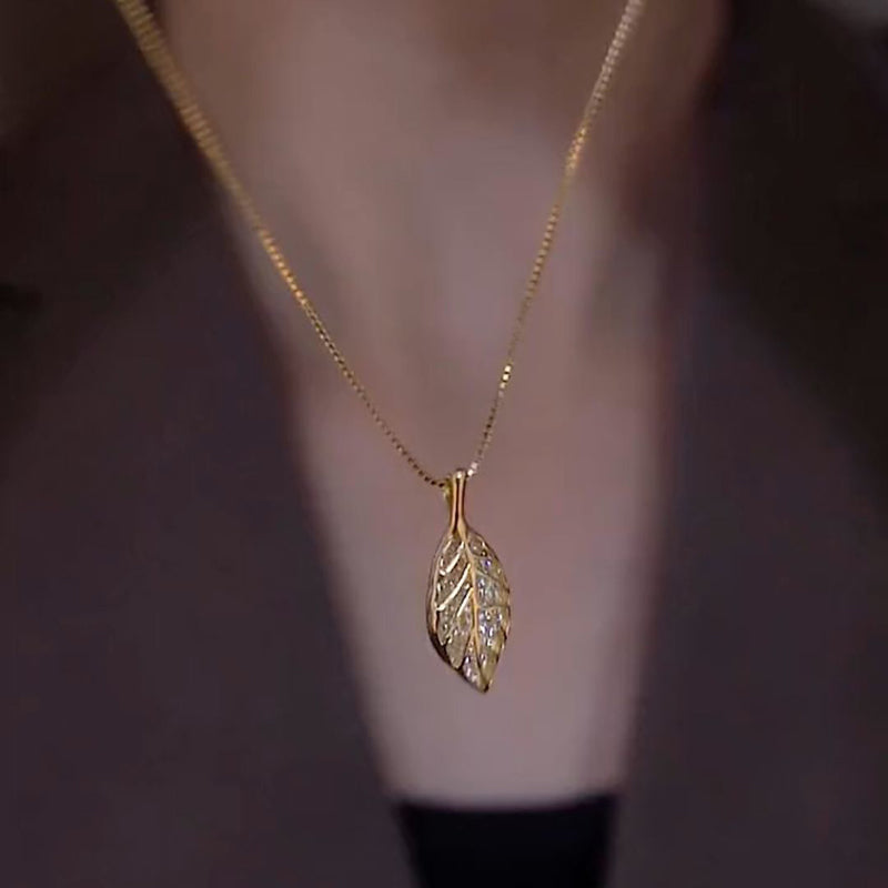 Leaf Pendant Necklace, view 6 - Elena Harper