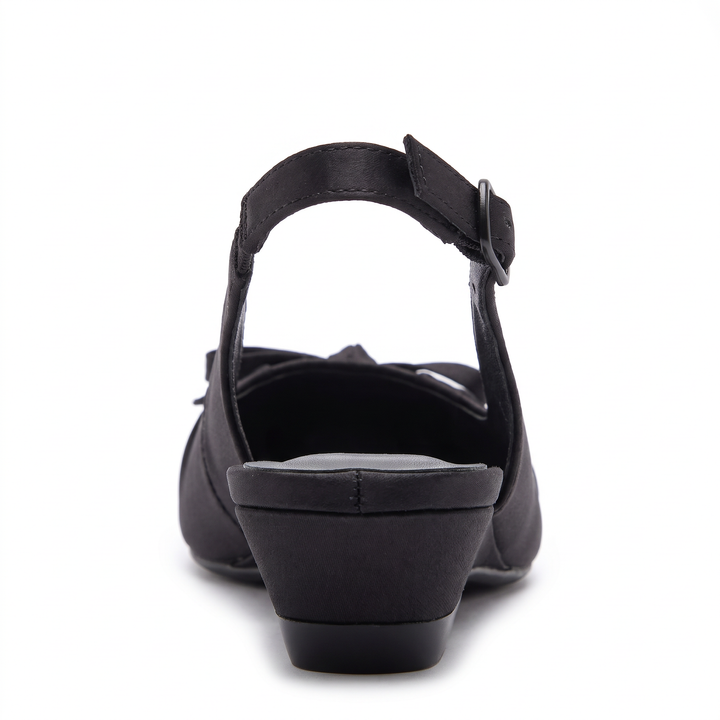 Black Bow Slingback Kitten Heels